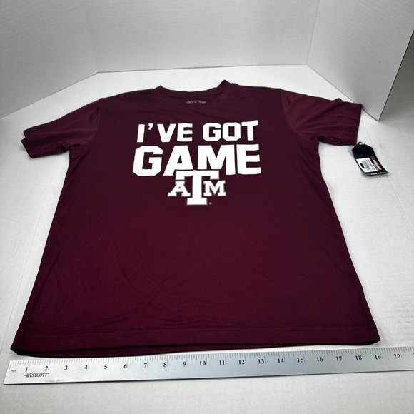 Colosseum Youth Size Large 16-18 Tee Shirt Short Sleeve Texas A And M Red New - Picture 10 of 12